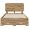 vidaXL Cadre de lit Ch&ecirc;ne artisanal 120 x 190 cm Bois d'ing&eacute;nierie