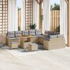vidaXL Ensemble de canap&eacute; de jardin 13 pcs Beige polyrotin