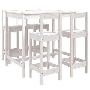 vidaXL Ensemble de bar de jardin 5 pcs blanc bois massif de pin
