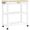 vidaXL Chariot de cuisine MONZA 84x40x88,5 cm blanc bois massif de pin