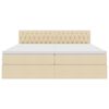 vidaXL Lit de Rangement Cr&egrave;me 200 x 200 cm Cuir synth&eacute;tique