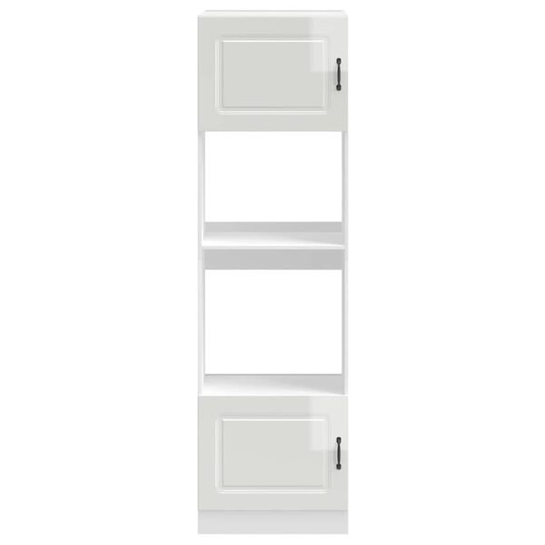 vidaXL Armoires de four 2 pi&egrave;ces "Kalmar" Bois d'ing&eacute;nierie blanc brillant