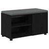 vidaXL Banc d'entr&eacute;e avec coussin Uni Ch&ecirc;ne noir 80 x 38 x 46 cm