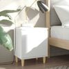 vidaXL Tables de chevet avec pieds en bois 2 pcs Blanc 40x30x50 cm