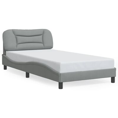 vidaXL Cadre de lit sans matelas gris clair 100x200 cm tissu