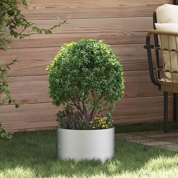 vidaXL Cache-pot de jardin Argent 30 x 30 x 20 cm Acier galvanisé