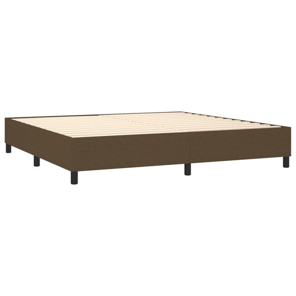 vidaXL Sommier &agrave; lattes de lit avec matelas Marron fonc&eacute; 200x200 cm