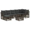 vidaXL Ensemble de canap&eacute; de jardin 8 pc Gris polyrotin