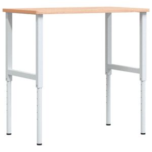 vidaXL &Eacute;tabli 100x60x(71,5-98) cm bois massif de h&ecirc;tre rectangulaire