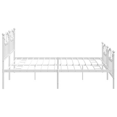 vidaXL Cadre de lit métal sans matelas et pied de lit blanc 200x200 cm