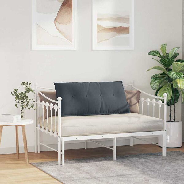 vidaXL Coussin de Dos Gris fonc&eacute; 100 x 50 cm Tissu en velours c&ocirc;tel&eacute;