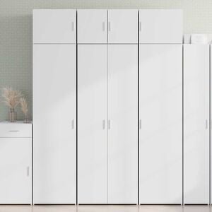 vidaXL Buffet haut blanc 70x42,5x185 cm bois d'ing&eacute;nierie