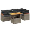 vidaXL Salon de jardin 6 pcs avec coussins gris r&eacute;sine tress&eacute;e