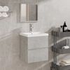 vidaXL Armoire de bain avec miroir gris b&eacute;ton bois d'ing&eacute;nierie
