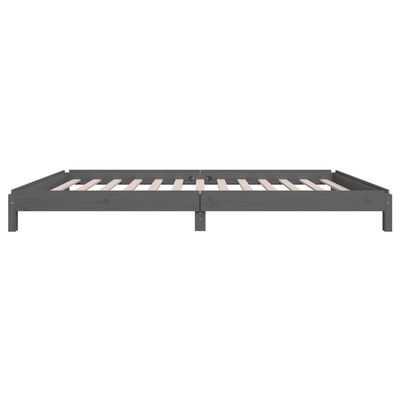 vidaXL Lit empilable sans matelas gris 100x200 cm bois massif de pin