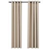 vidaXL Rideaux occultants aspect lin avec &oelig;illets 2pcs beige 140x245cm