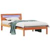 vidaXL Cadre de lit avec t&ecirc;te de lit Brun cire 90 x 200 cm Pin massif
