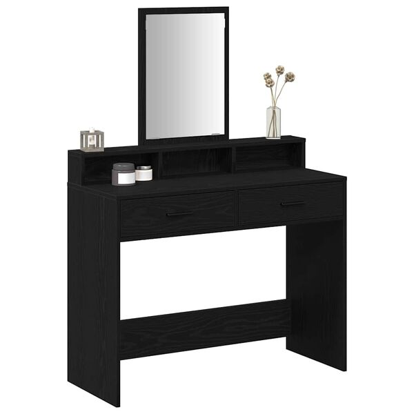 vidaXL Table de Toilette avec tiroir Ch&ecirc;ne noir 100 x 41 x 140 cm