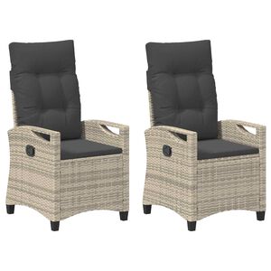 vidaXL Chaise de jardin 2 pc Gris clair et gris fonc&eacute;