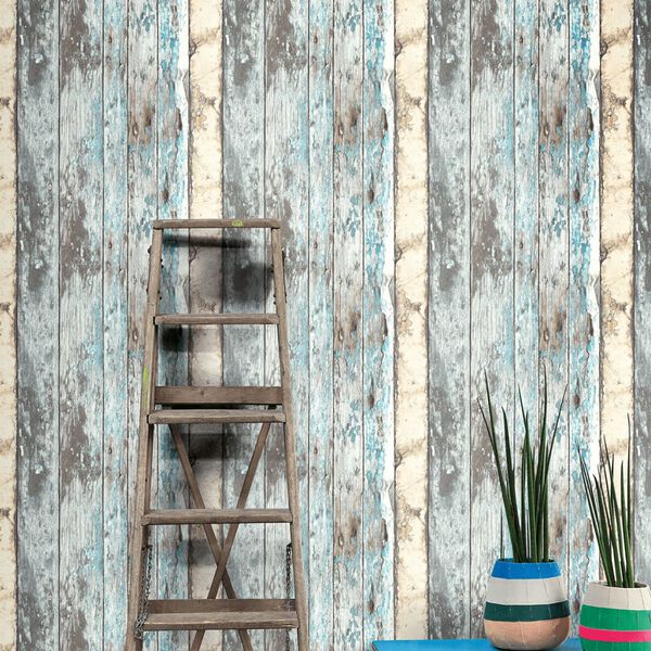 DUTCH WALLCOVERINGS Papier peint Bois de rebut Bleu PE10012