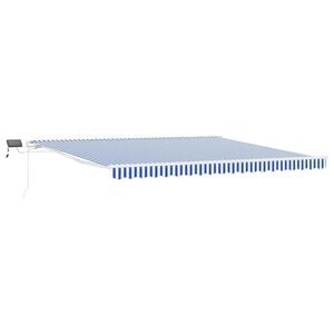 vidaXL Auvent r&eacute;tractable Bleu et Blanc 500 &times; 300 cm