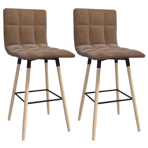 vidaXL Tabourets de bar lot de 2 taupe tissu