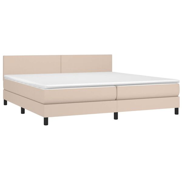 vidaXL Sommier &agrave; lattes de lit avec matelas Cappuccino 200x200 cm