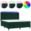vidaXL Sommier &agrave; lattes de lit matelas et LED Vert fonc&eacute; 160x200 cm