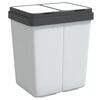 vidaXL Poubelle double blanc 2x25 L