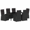 vidaXL Ensemble de salle &agrave; manger pour jardin 7 pc Noir polyrotin