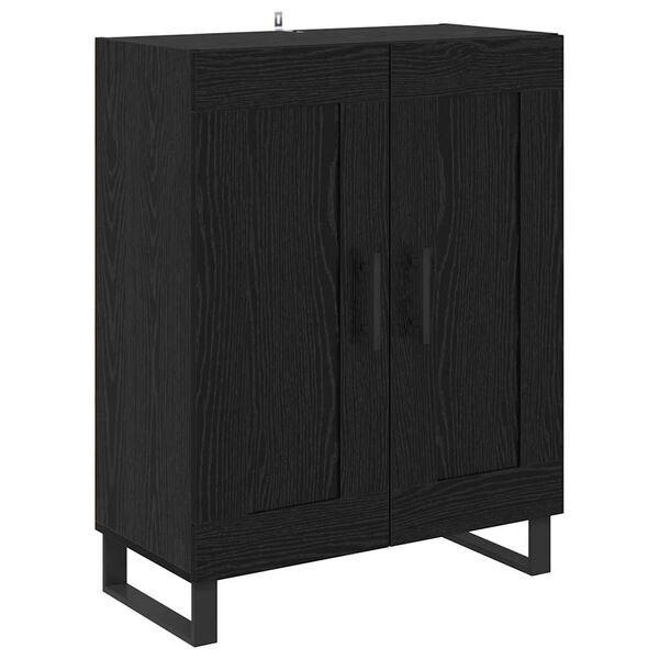 vidaXL Buffet Ch&ecirc;ne noir 69,5 x 34 x 90 cm Bois d'ing&eacute;nierie et fer