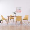 vidaXL Chaises &agrave; manger lot de 4 jaune tissu