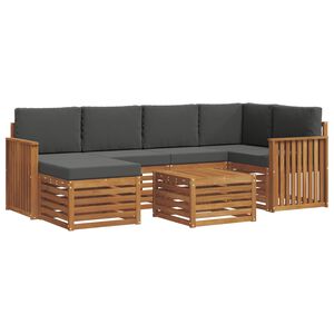 vidaXL Ensemble de canap&eacute;s d'ext&eacute;rieur 7 pc Naturel et Anthracite