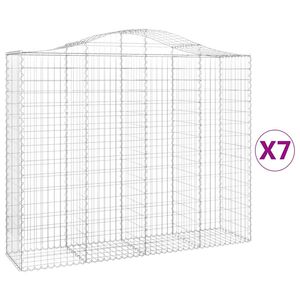 vidaXL Paniers &agrave; gabions arqu&eacute;s 7 pcs 200x50x160/180 cm Fer galvanis&eacute;