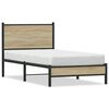 vidaXL Cadre de lit en m&eacute;tal sans matelas ch&ecirc;ne sonoma 90x190 cm