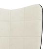 vidaXL Chaise de relaxation avec tabouret Blanc cr&egrave;me Velours et PVC