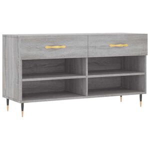 vidaXL Banc &agrave; chaussures sonoma gris 102x35x55 cm bois d'ing&eacute;nierie