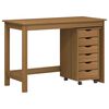 vidaXL Ensemble bureau et cabinet roulant MOSS 2 pcs Brun Miel