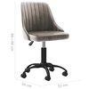 vidaXL Chaise pivotante &agrave; manger Gris clair Velours