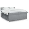 vidaXL Sommier &agrave; lattes de lit avec matelas Gris clair 200x200cm Tissu