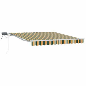 vidaXL Auvent r&eacute;tractable Vert et jaune 350 x 250 cm