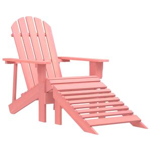 vidaXL Chaise de jardin Adirondack avec pouf bois de sapin solide rose