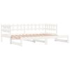 vidaXL Lit coulissant sans matelas blanc 2x(90x190) cm bois massif