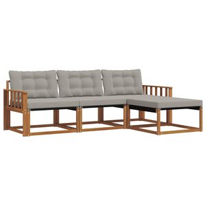 vidaXL Ensemble de canap&eacute;s d'ext&eacute;rieur 4 pc Naturel et gris clair