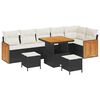vidaXL Ensemble de canap&eacute; de jardin avec coussin 9 pcs Noir et Cr&egrave;me