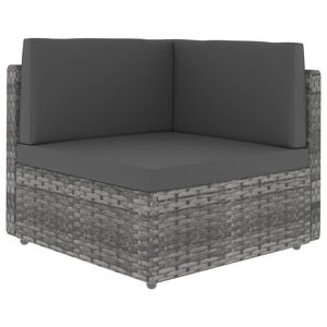 vidaXL Canap&eacute; d'angle sectionnel R&eacute;sine tress&eacute;e Gris