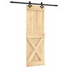 vidaXL Porte coulissante Naturel et noir 70 x 210 cm