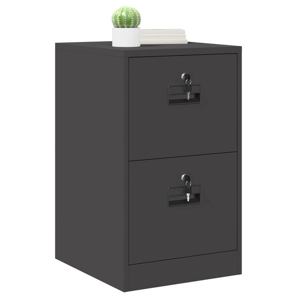 vidaXL Cabinet de Dossier Noir 44 x 50 x 106.5 cm Acier Lamin&eacute; &agrave; Froid
