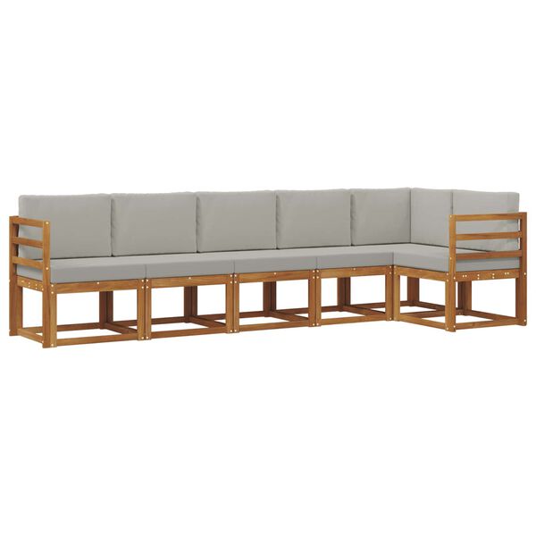 vidaXL Ensemble de canap&eacute;s d'ext&eacute;rieur 6 pcs Gris Naturel et Clair