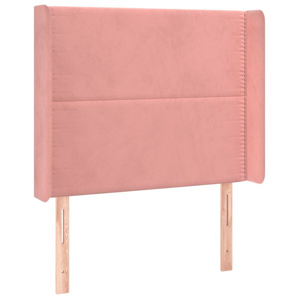 vidaXL T&ecirc;te de lit &agrave; LED Rose 93x16x118/128 cm Velours